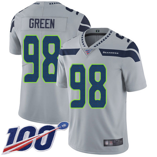 Seattle Seahawks Limited Grey Men Rasheem Green Alternate Jersey NFL Football #98 100th Season Vapor Untouchable